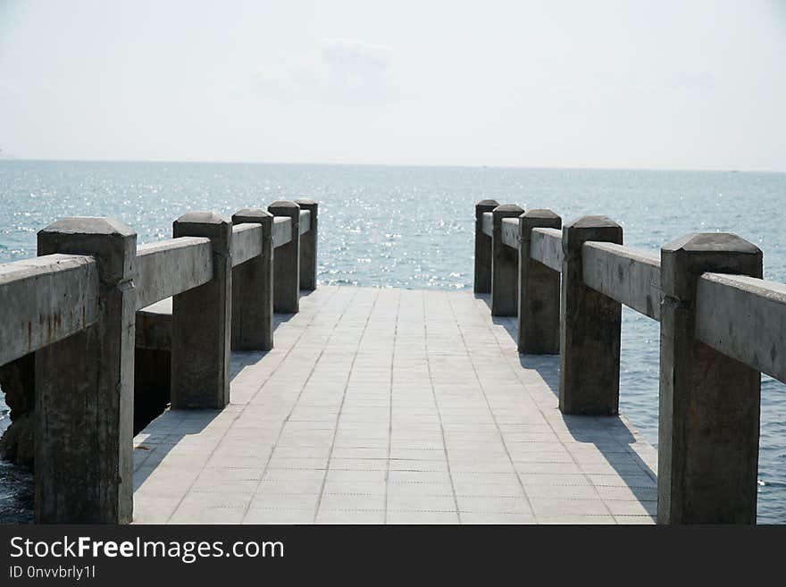 Sea, Pier, Breakwater, Ocean