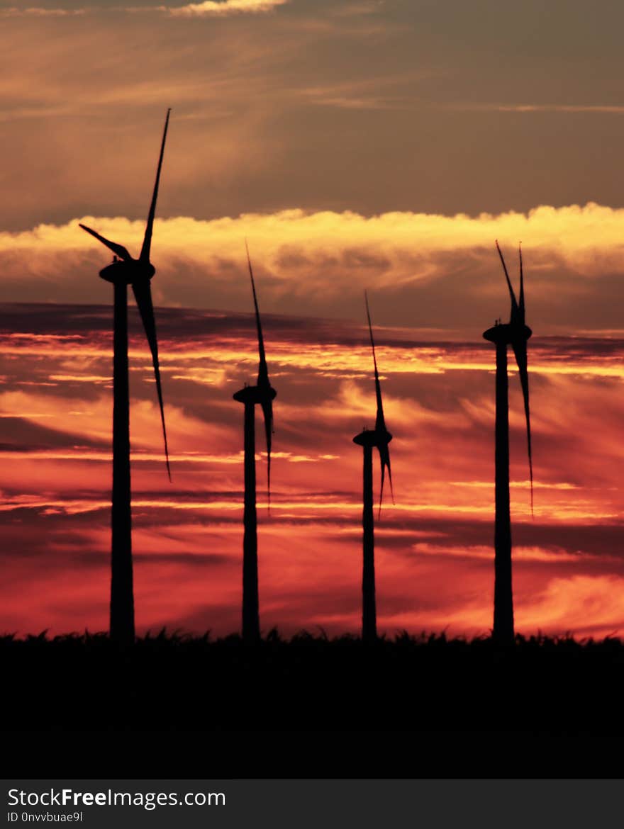 Wind Farm, Wind Turbine, Windmill, Sky