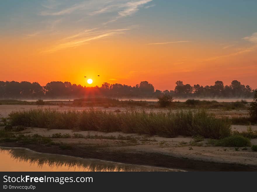 Sky, Waterway, Dawn, Sunrise