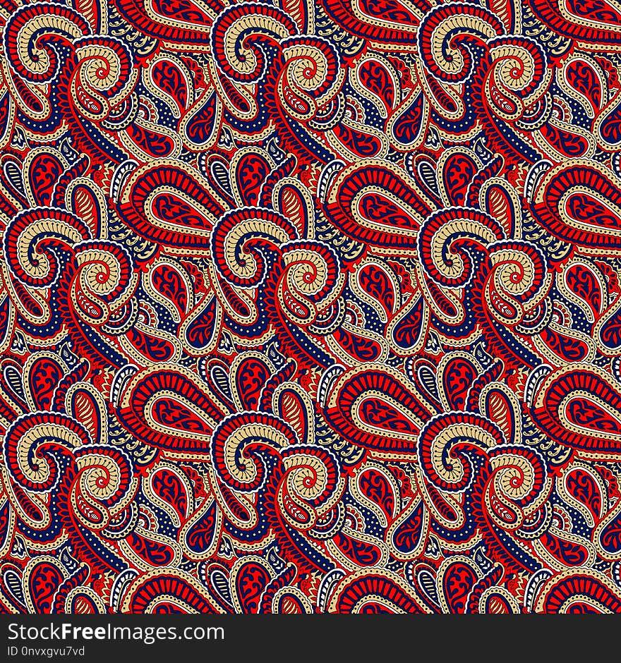 Paisley pattern on black red. Paisley pattern on black red