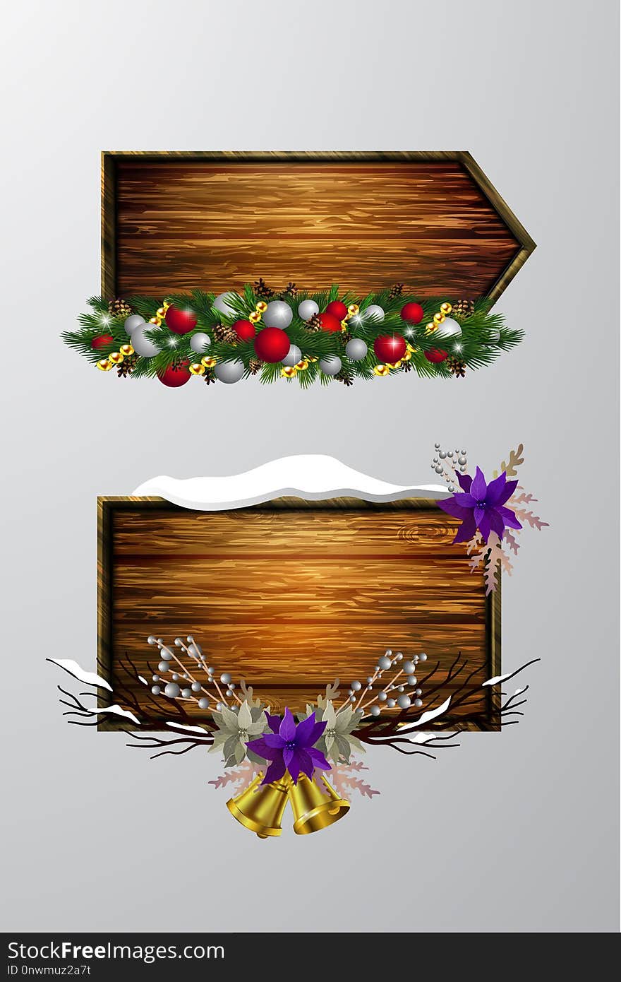 Vector wooden christmas board