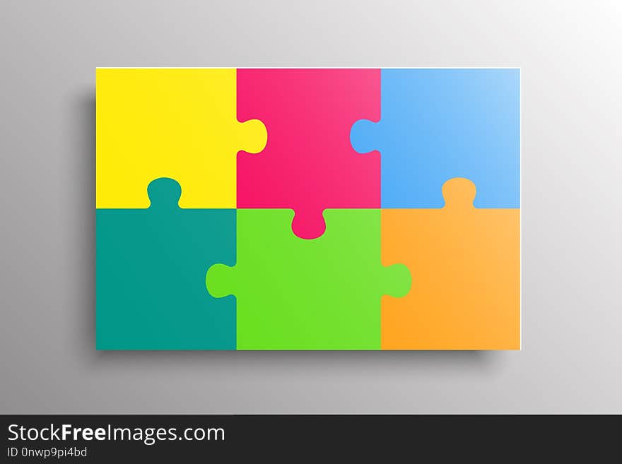 The Color Pieces Background Puzzle. Jigsaw Banner.