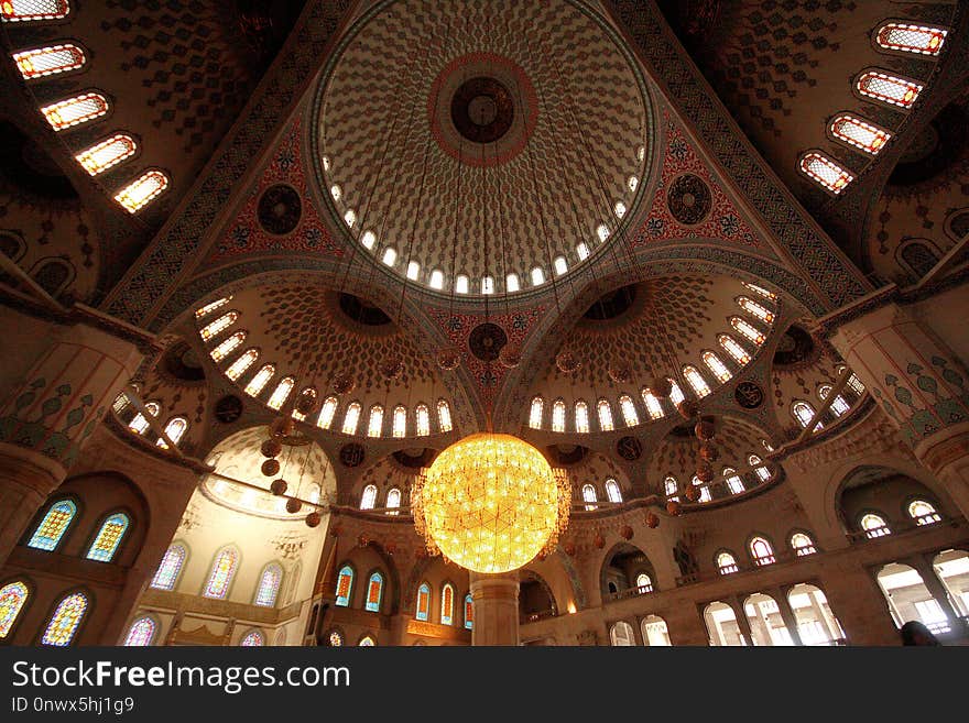 Ceiling, Dome, Architecture, Lighting