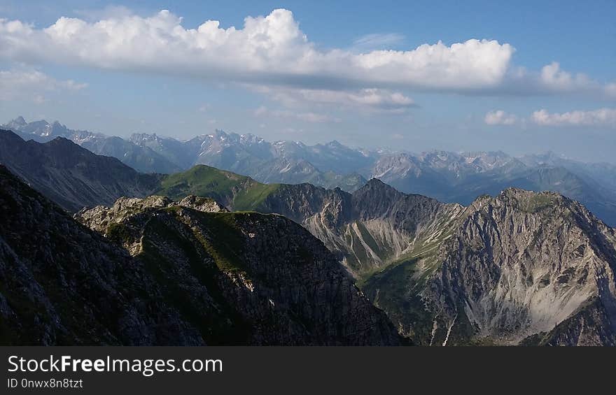 Mountainous Landforms, Mountain, Sky, Mountain Range