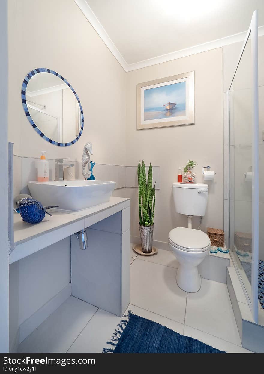 Blue, Bathroom, Room, Interior Design