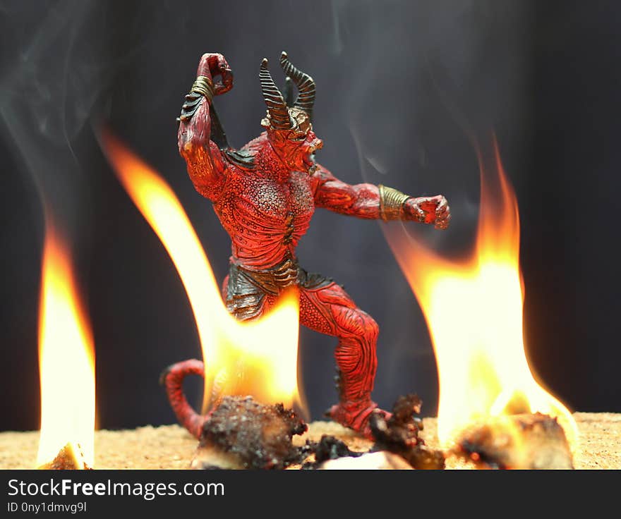 Geological Phenomenon, Action Figure, Flame, Fire