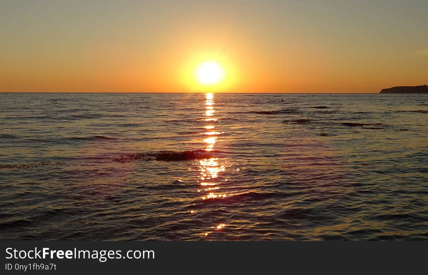 Horizon, Sea, Sunset, Sky