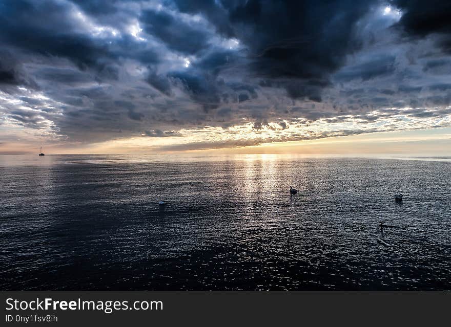 Sky, Sea, Horizon, Ocean