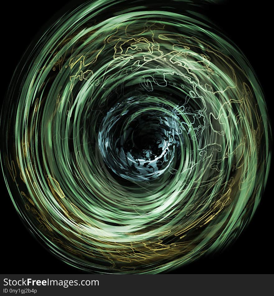 Green, Circle, Fractal Art, Vortex