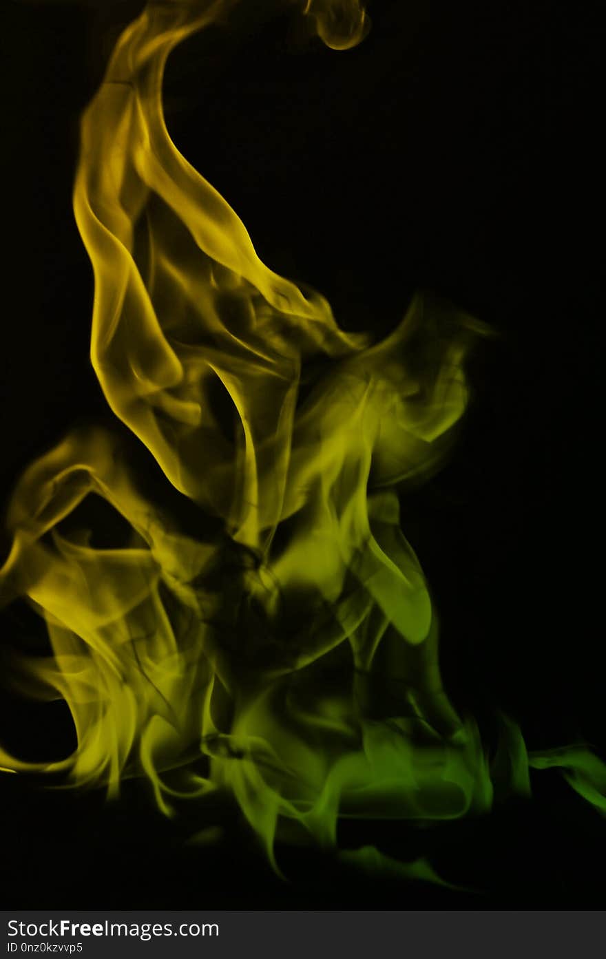 Abstract colorful smoke on black background, fire design - photo image