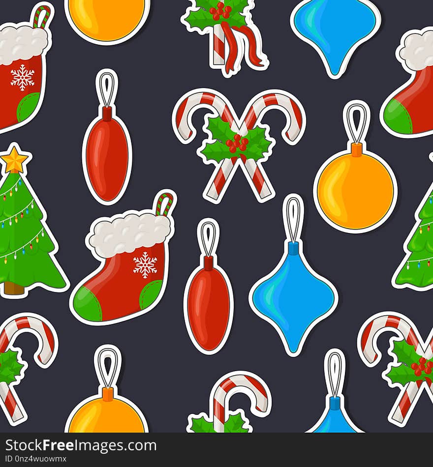 Merry christmas and happy new year seamless pattern cards set concepts. Vector Illustration design.