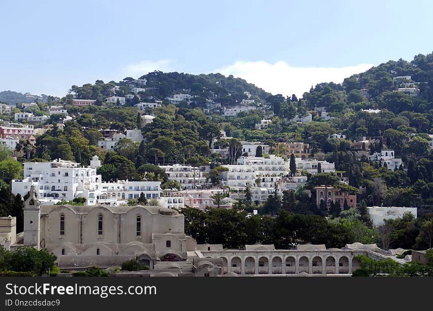 City, Mountain Village, Town, Sky