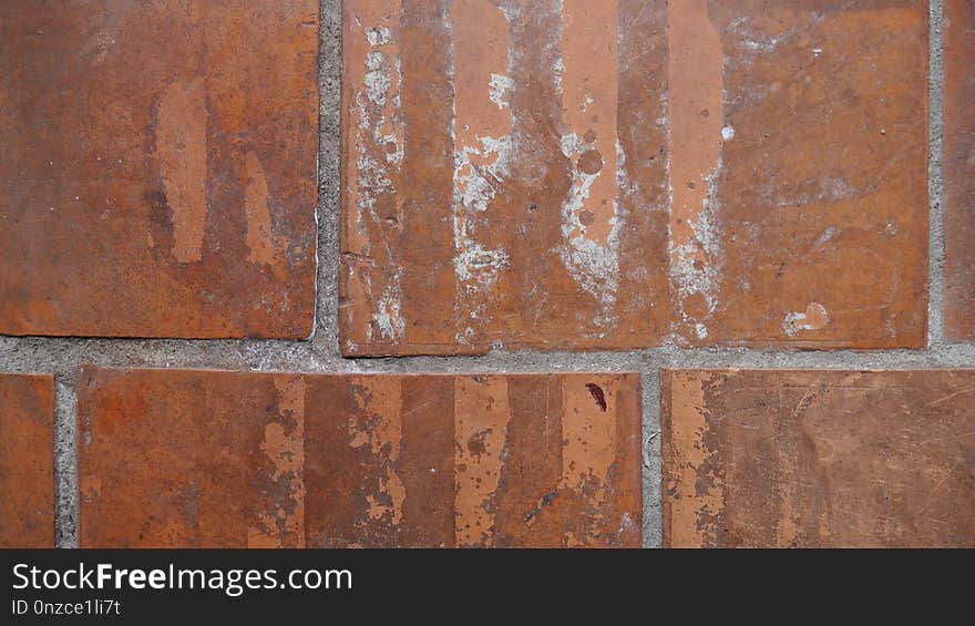 Wall, Brick, Brickwork, Wood Stain