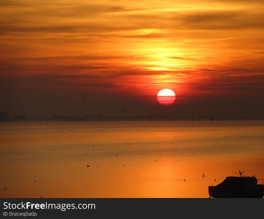 Horizon, Afterglow, Sunrise, Sun