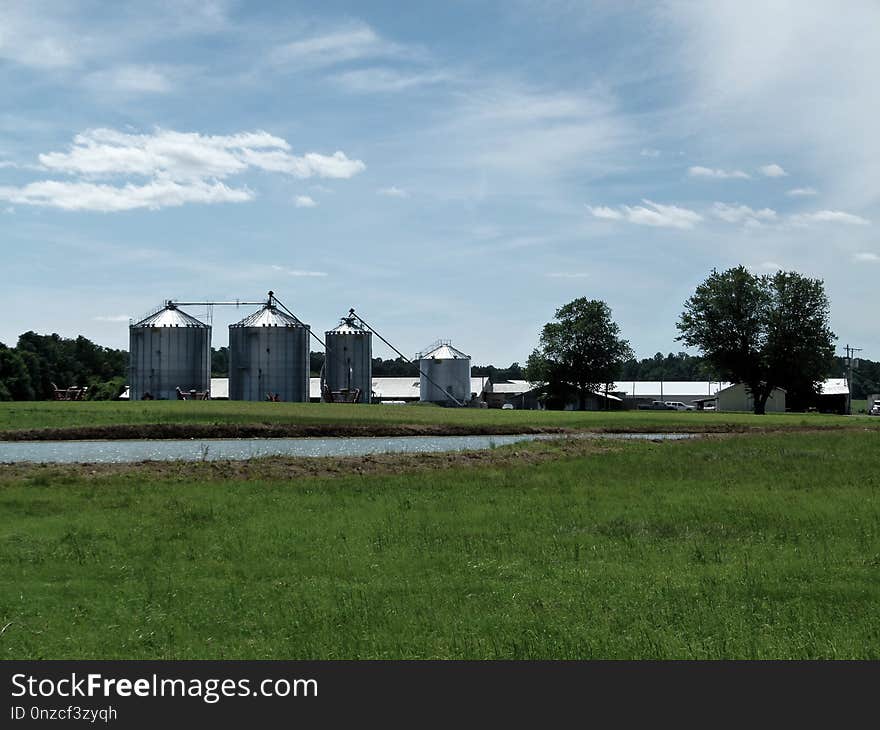 Farm, Sky, Field, Cloud