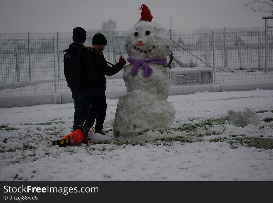 Snowman, Snow, Freezing, Winter