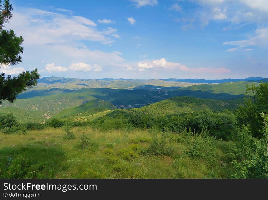 Highland, Sky, Grassland, Vegetation