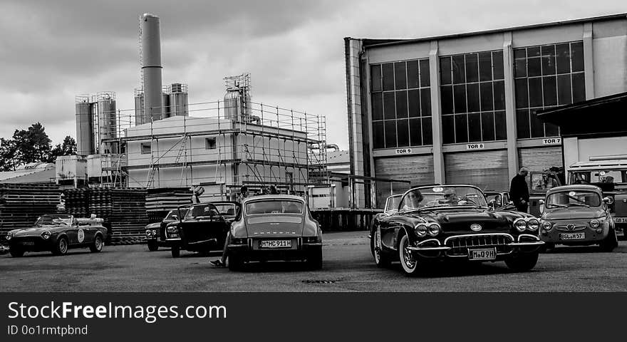 Car, Land Vehicle, Vehicle, Black And White