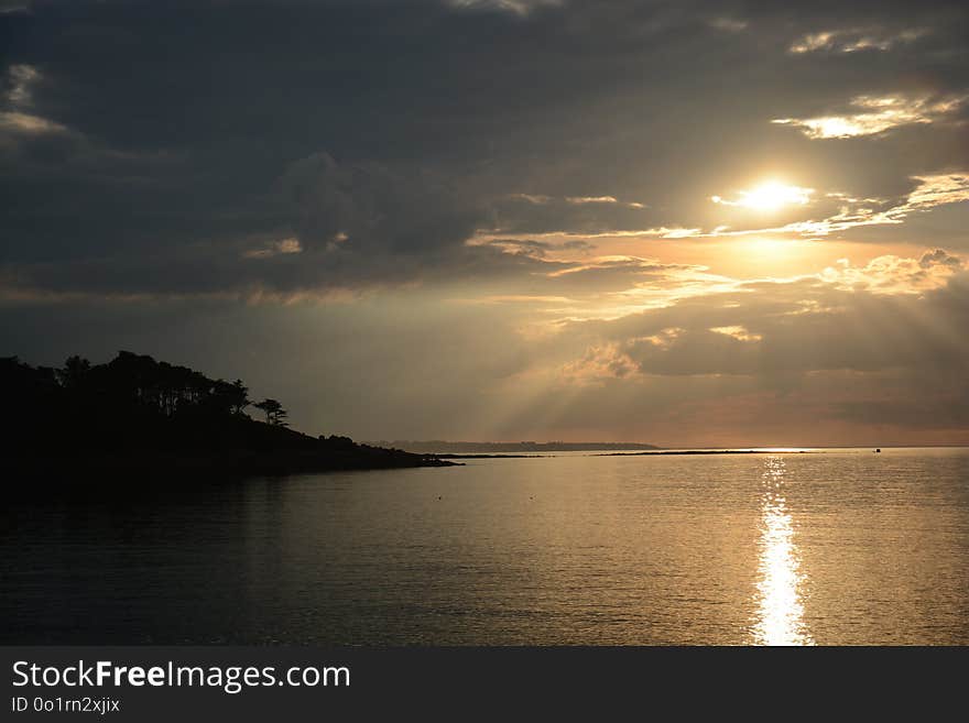 Sky, Horizon, Sunset, Calm