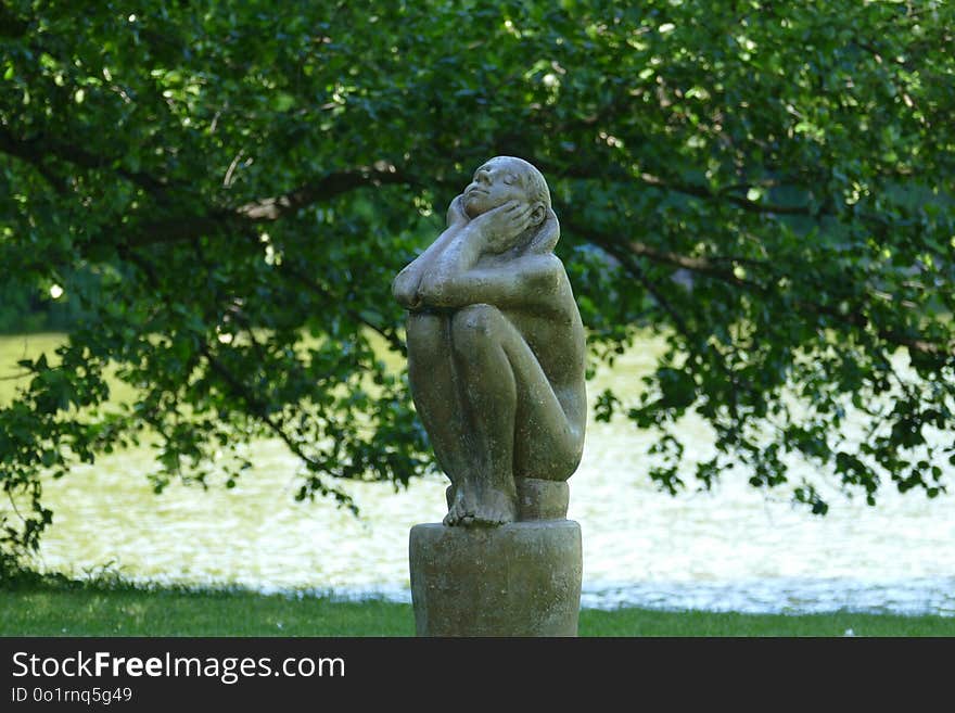 Sculpture, Statue, Garden, Tree