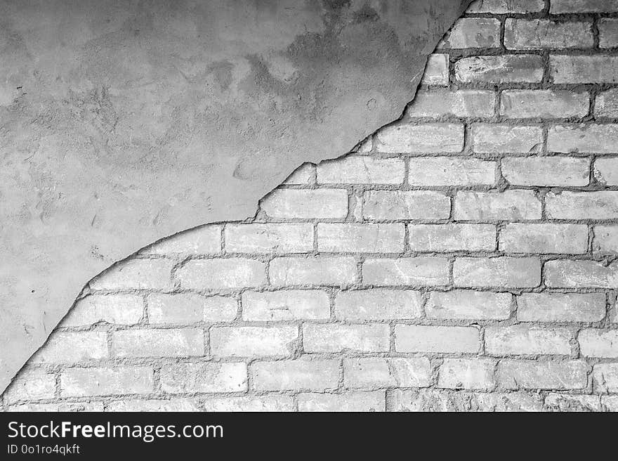 Black And White, Wall, Monochrome Photography, Brick