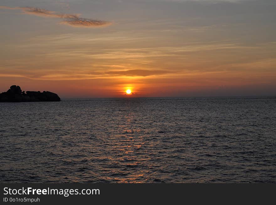 Horizon, Sea, Sky, Sunset