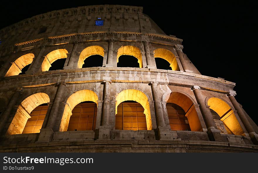 Colosseum at Night in Rome City, Italy. Colosseum at Night in Rome City, Italy