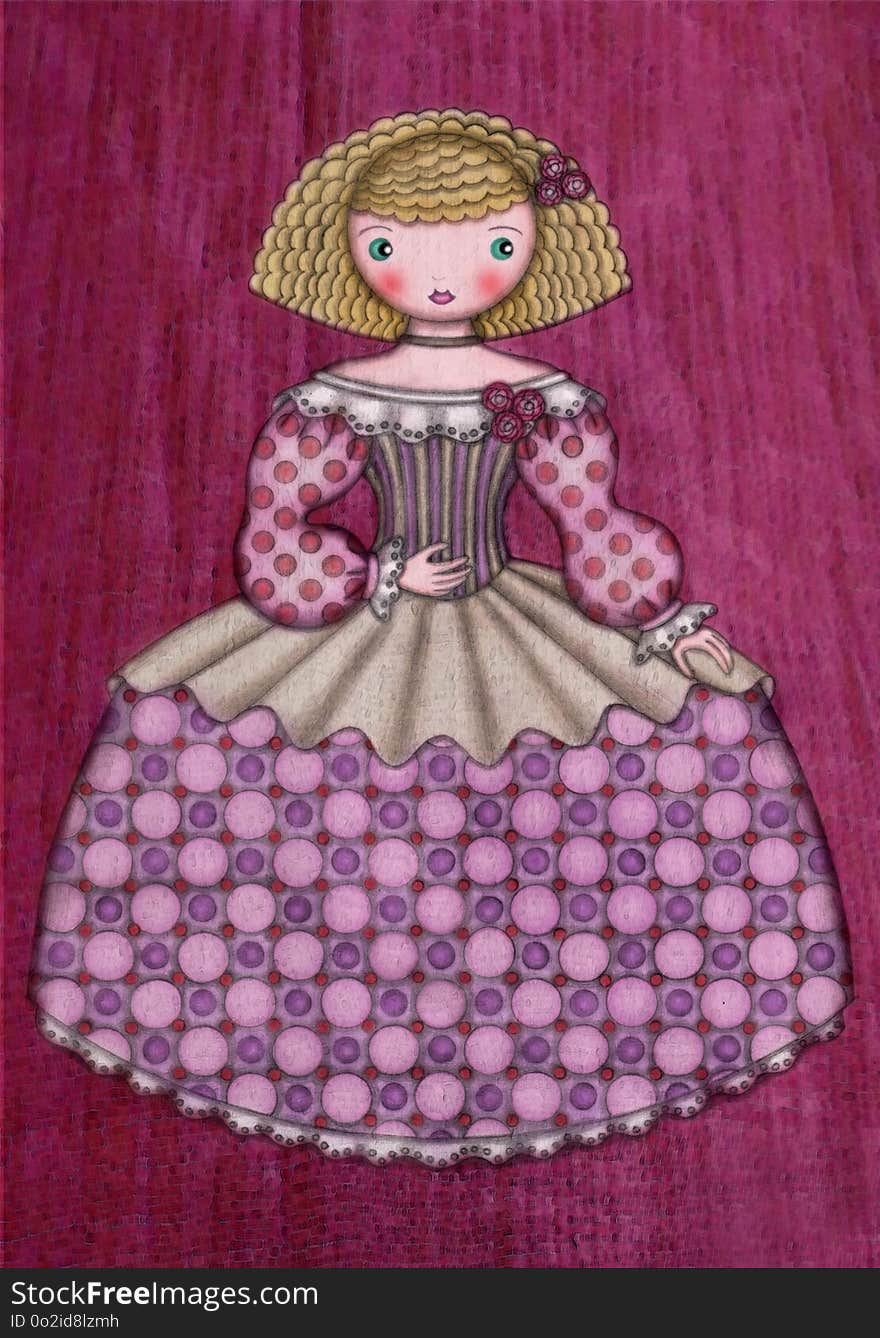 Doll, Pink, Textile, Material