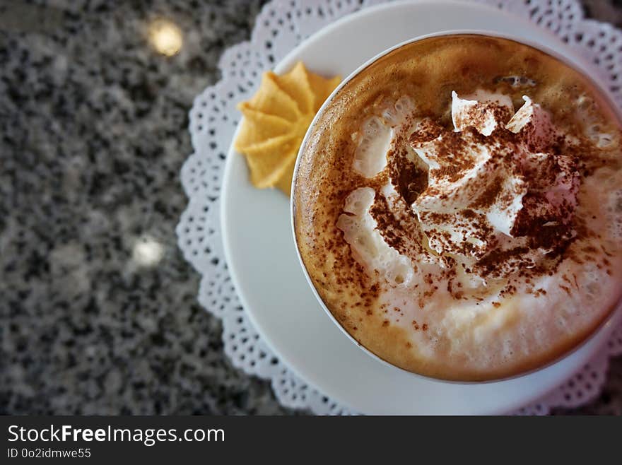 Dish, Cappuccino, Food, Breakfast