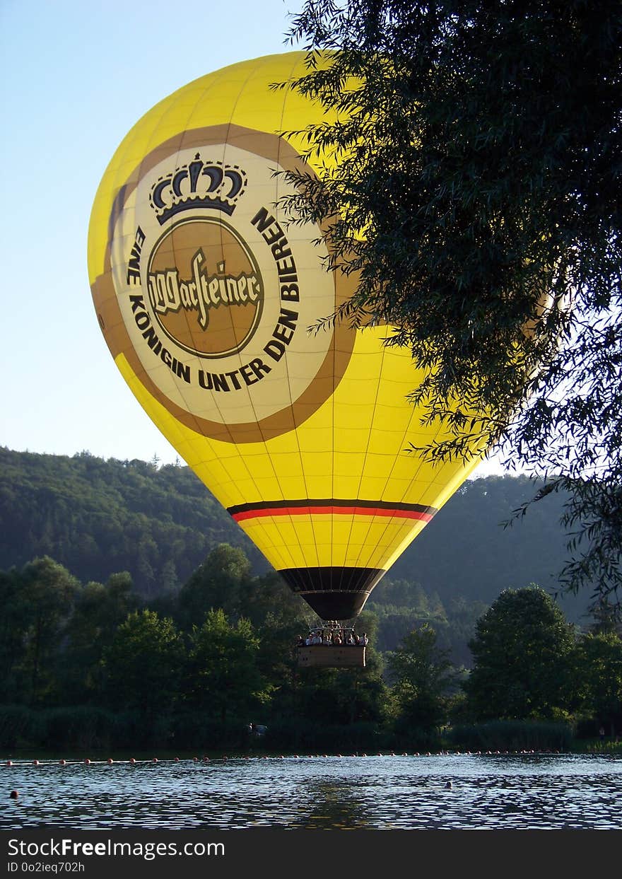 Hot Air Balloon, Hot Air Ballooning, Water, Yellow