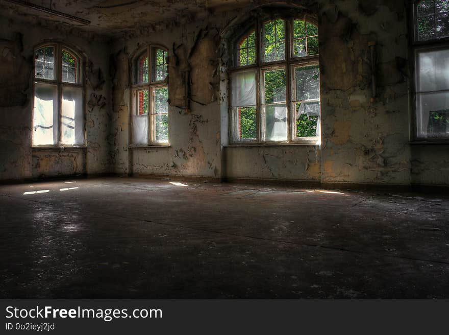 Window, Building, Darkness, Ruins