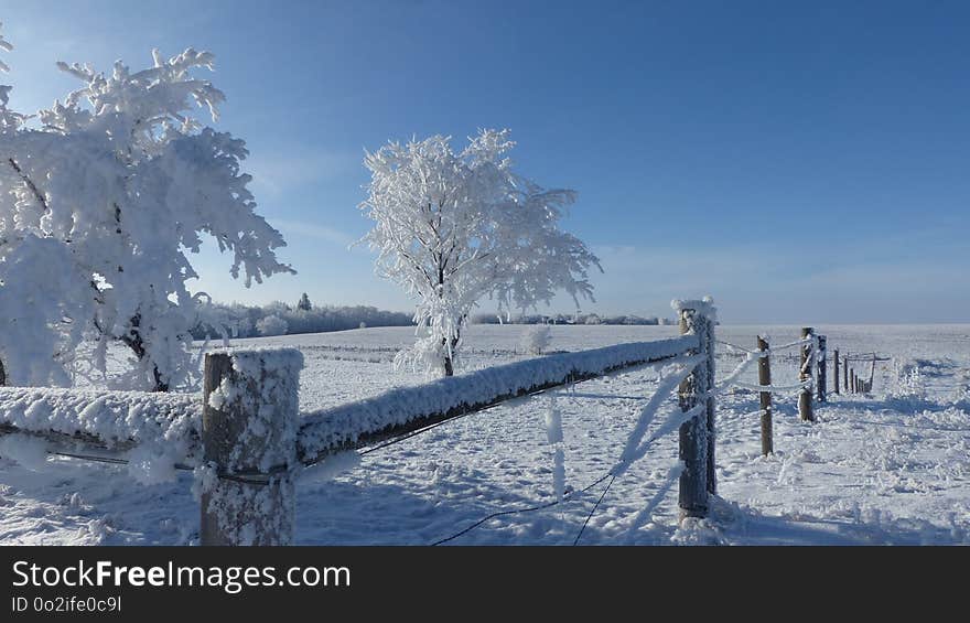 Winter, Frost, Snow, Sky