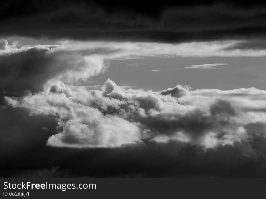 Sky, Cloud, Black And White, Monochrome Photography