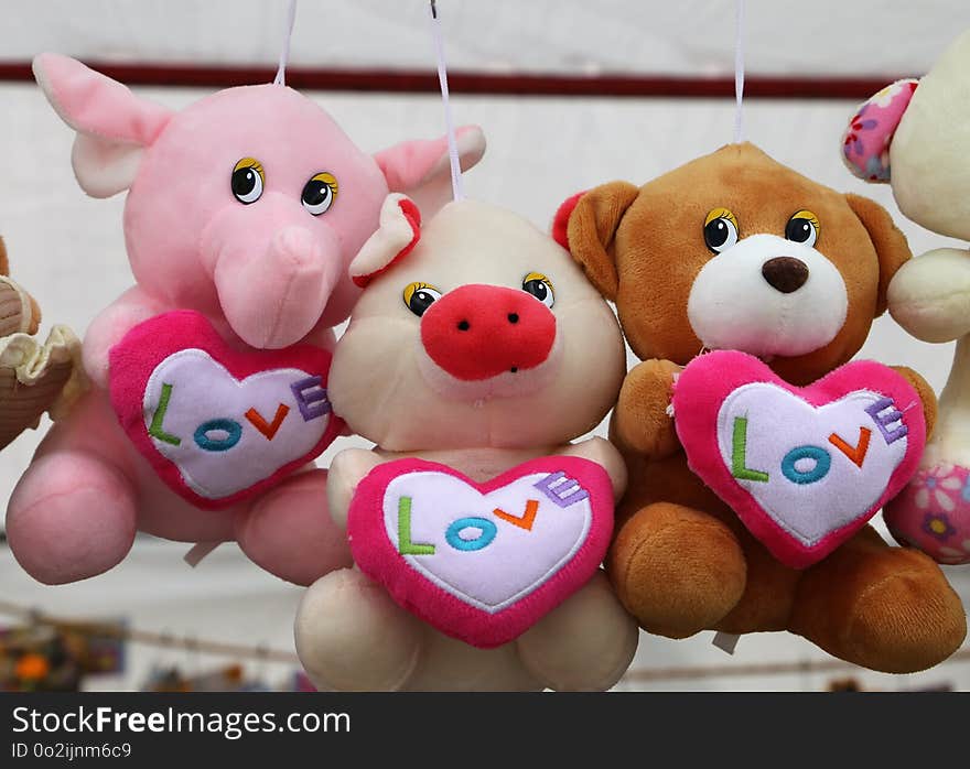 Stuffed Toy, Plush, Pink, Toy