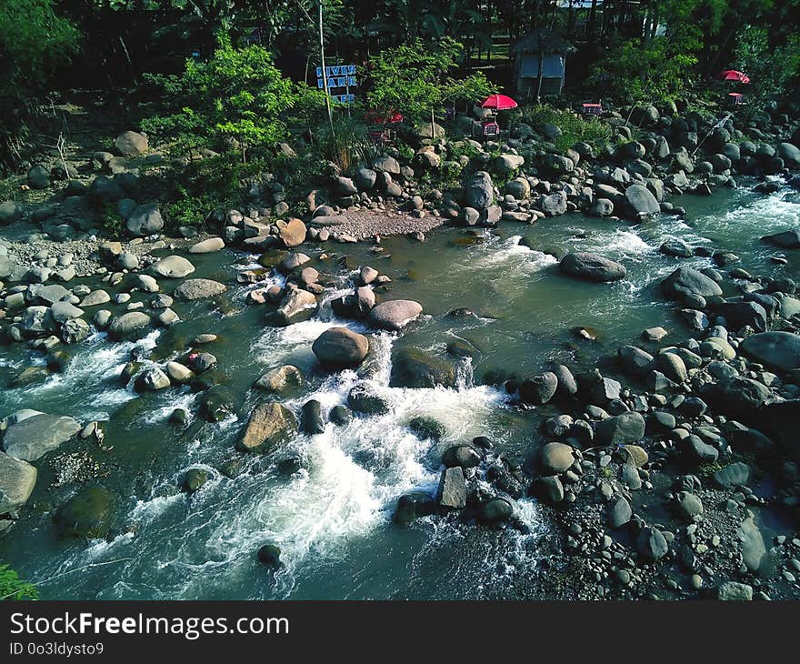 Rock And River In The Village Side