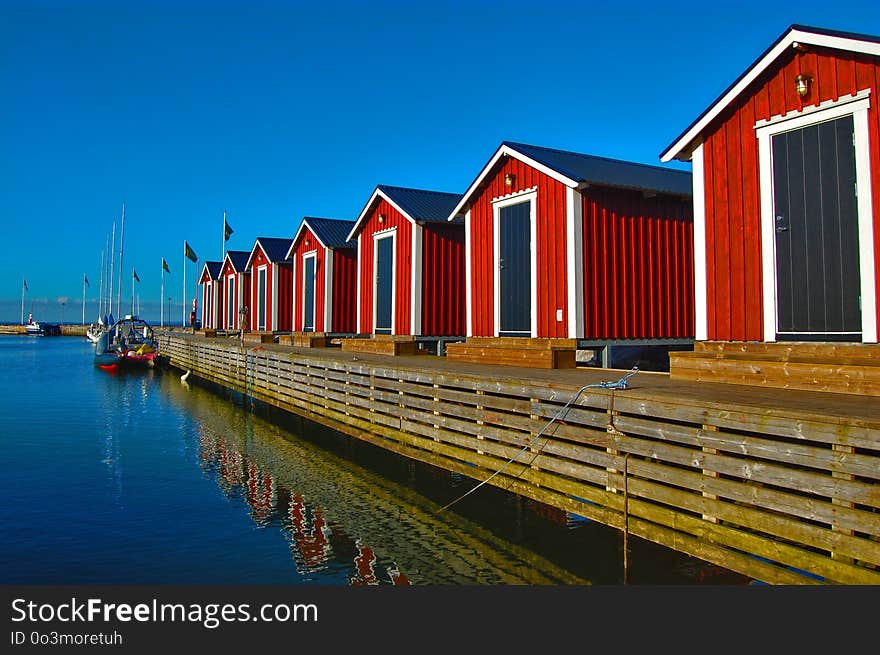 Sky, Waterway, Reflection, House