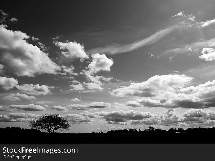 Sky, Cloud, Black And White, Monochrome Photography