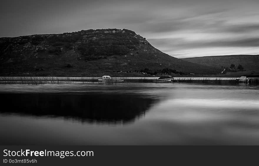 Reflection, Black And White, Black, Sky