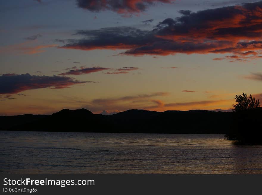 Sky, Horizon, Sunset, Afterglow