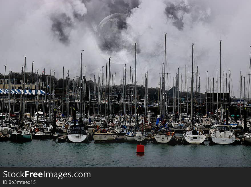 Marina, Harbor, Water, Sky