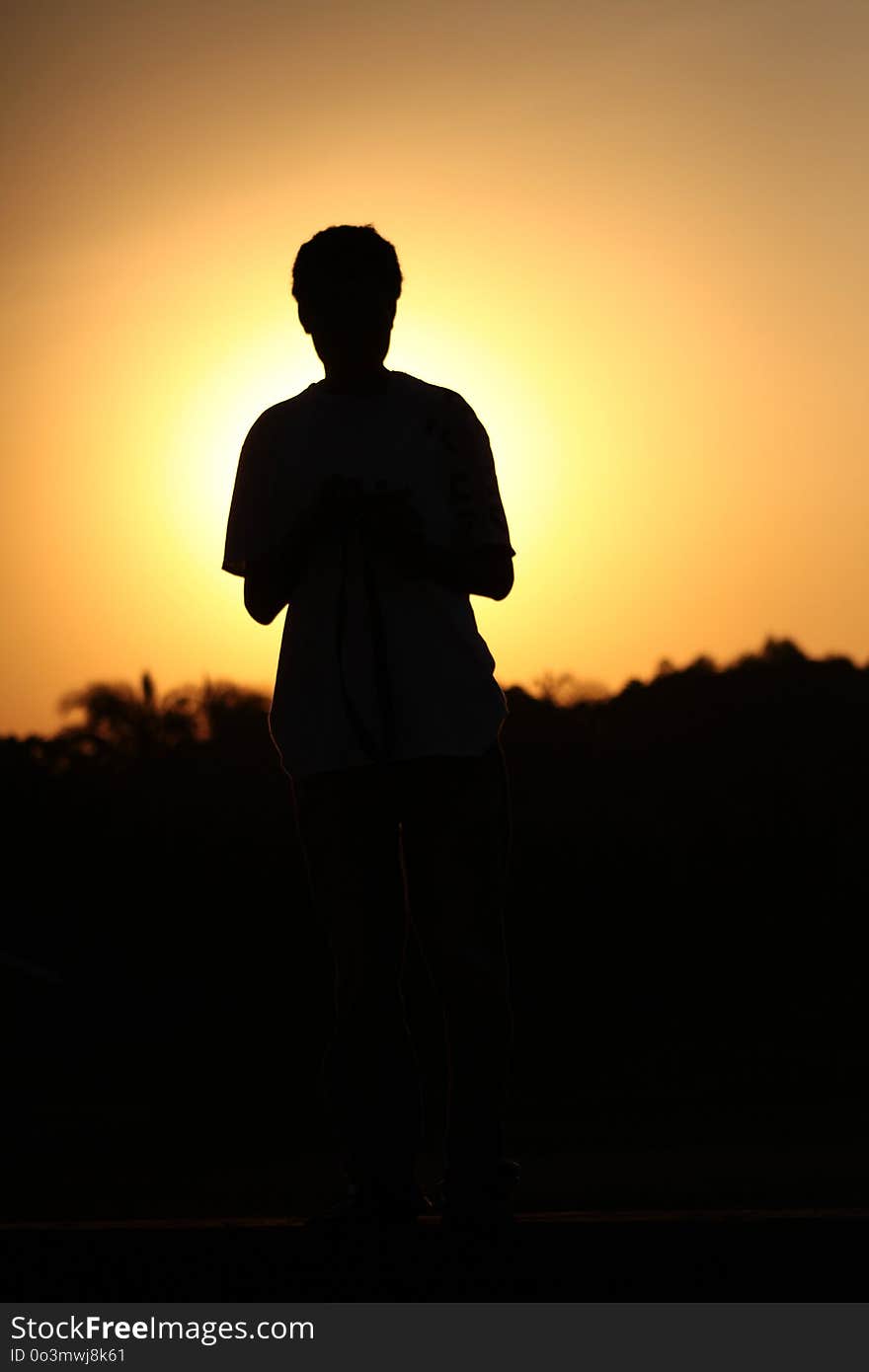 Sky, Silhouette, Standing, Sunrise