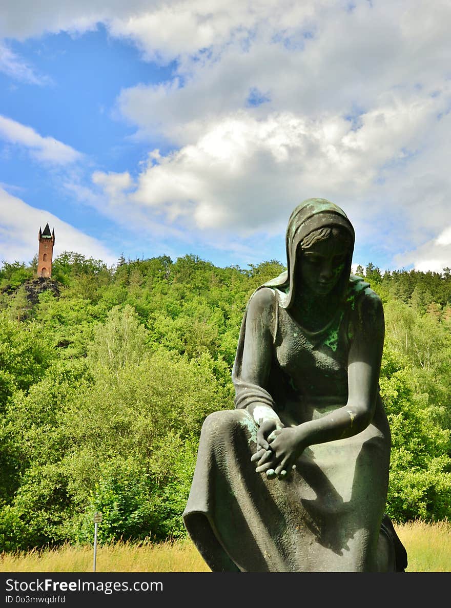 Statue, Green, Sky, Grass