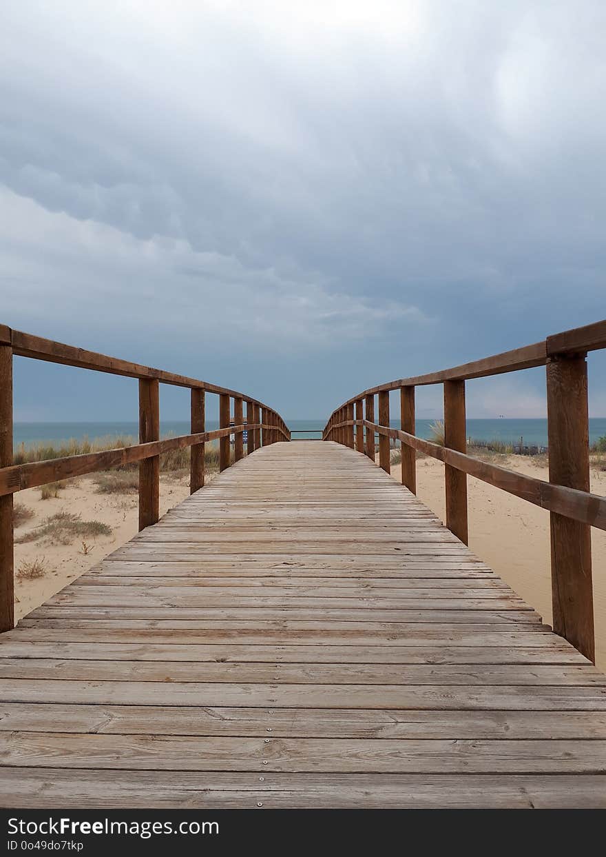 Sky, Boardwalk, Pier, Sea