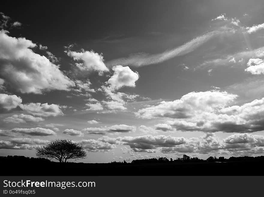 Sky, Cloud, Black And White, Monochrome Photography