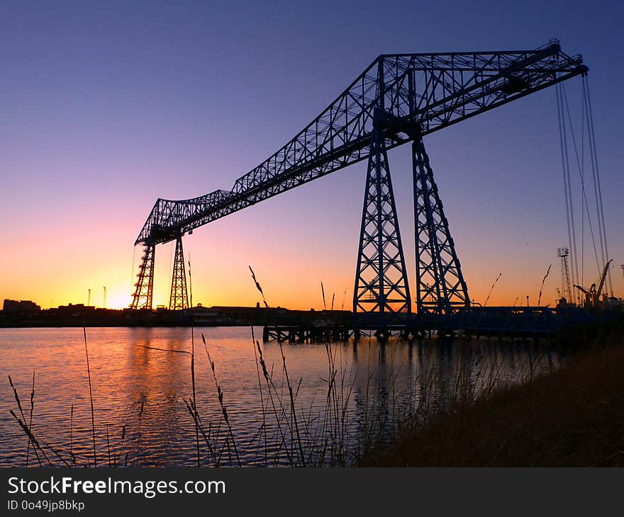 Bridge, Transporter Bridge, Dawn, Dusk