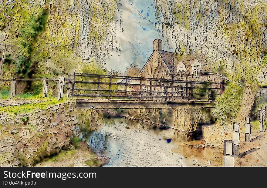 Water, Tree, Reflection, Village