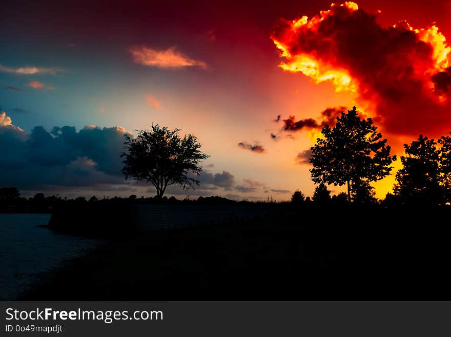 Sky, Nature, Sunset, Horizon