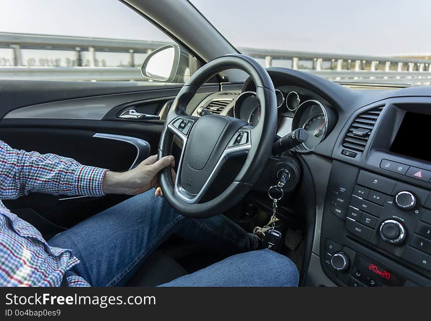 Driver driving on the highway