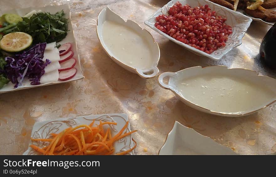 Custard And Salad