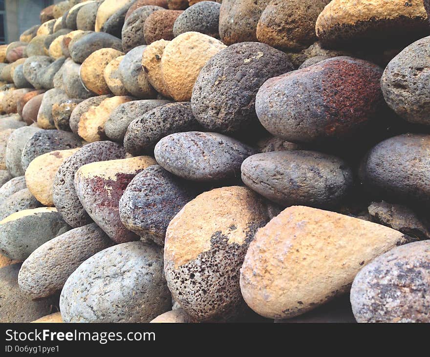 colorful river and sea pebbles